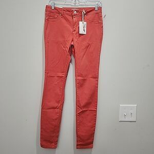 Jessica Simpson Women's Hi Rise Kiss Me Super Skinny Jeans Coral Pink‎ Size 28
